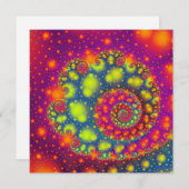 Psychedelic Spiral Neon Decorative Abstrakt Art Einladung (Vorne/Hinten)