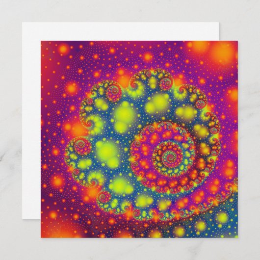Psychedelic Spiral Neon Decorative Abstrakt Art Einladung (Vorne/Hinten)