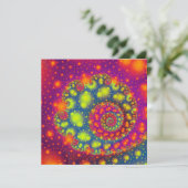Psychedelic Spiral Neon Decorative Abstrakt Art Einladung (Stehend Vorderseite)
