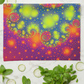 Psychedelic Spiral Neon Decorative Abstrakt Art Handtuch (Gefaltet)