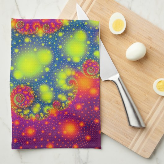 Psychedelic Spiral Neon Decorative Abstrakt Art Handtuch (Viertel Falte)