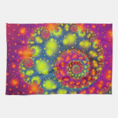 Psychedelic Spiral Neon Decorative Abstrakt Art Handtuch (Horizontal)