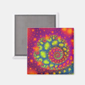 Psychedelic Spiral Neon Decorative Abstrakt Art Magnet (Vorderseite/Rückseite)