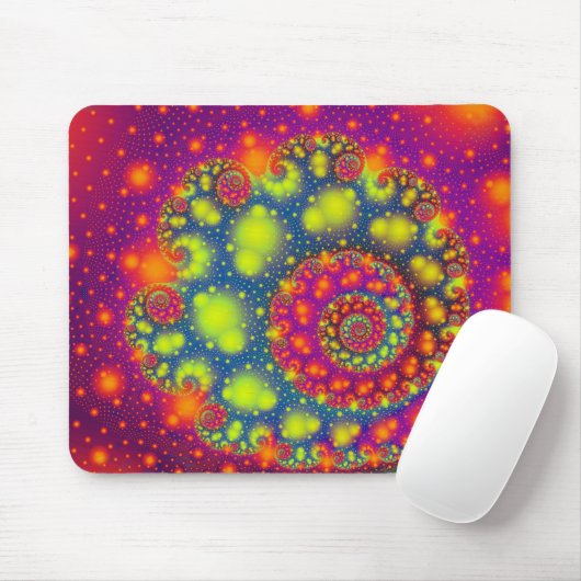 Psychedelic Spiral Neon Decorative Abstrakt Art Mousepad (Mit Mouse)