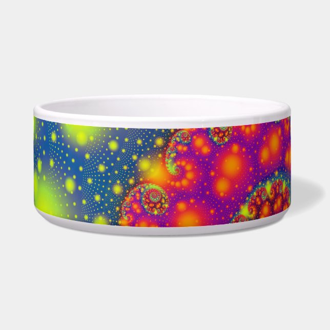 Psychedelic Spiral Neon Decorative Abstrakt Art Napf (Vorderseite)