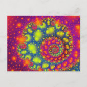 Psychedelic Spiral Neon Decorative Abstrakt Art Postkarte (Vorderseite)