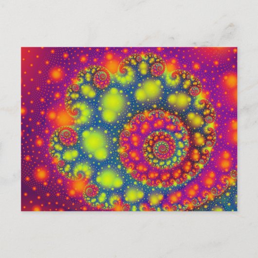 Psychedelic Spiral Neon Decorative Abstrakt Art Postkarte (Vorderseite)