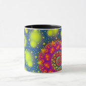 Psychedelic Spiral Neon Decorative Abstrakt Art Tasse (Zentrum)