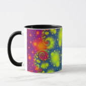Psychedelic Spiral Neon Decorative Abstrakt Art Tasse (Links)