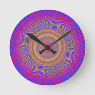 Psychedelic Spiral Pattern: Runde Wanduhr