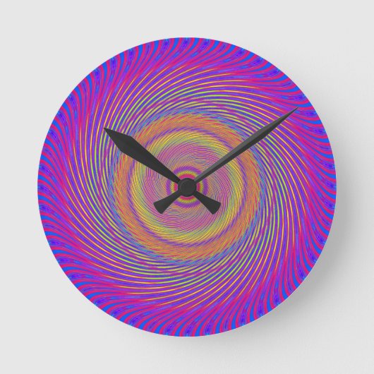 Psychedelic Spiral Pattern: Runde Wanduhr (Vorderseite)