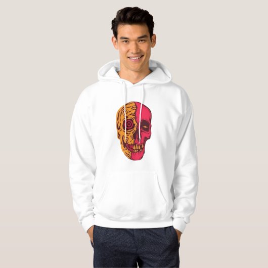 Psychedelic Split Skull Art Hoodie (Vorne ganz)