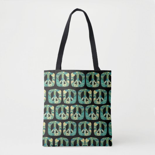 Psychedelic Square Peace Signs Tasche (Vorderseite)