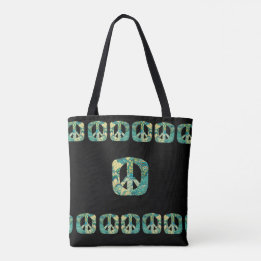 Psychedelic Square Peace Signs Tasche