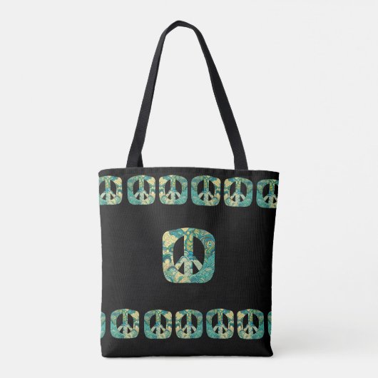 Psychedelic Square Peace Signs Tasche (Rückseite)