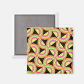 Psychedelic Squares Magnet (Vorderseite/Rückseite)