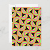 Psychedelic Squares Postkarte (Vorne/Hinten)