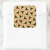 Psychedelic Squares Quadratischer Aufkleber (Tasche)