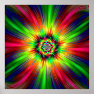 Psychedelic Star Burst Poster