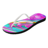 Psychedelic Starfish & Seashell Galaxy Badesandalen (Schrägansicht)