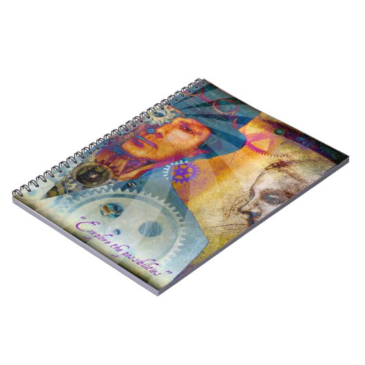 Psychedelic Steampunk-Notebook Notizblock (Linke Seite)