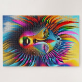 Psychedelic Sun Face Abstrakt Art Puzzle (Horizontal)