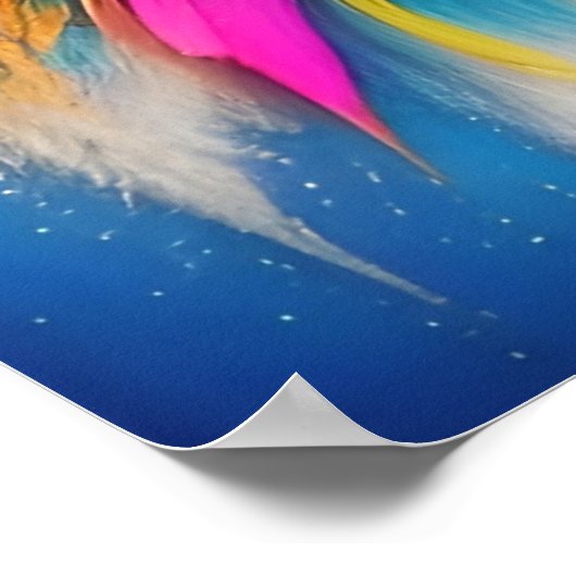 Psychedelic Sun Face Boho Trippy Abstrakt Poster (Ecke)