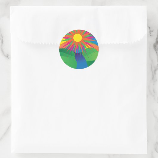 Psychedelic Sun Sticker (Tasche)