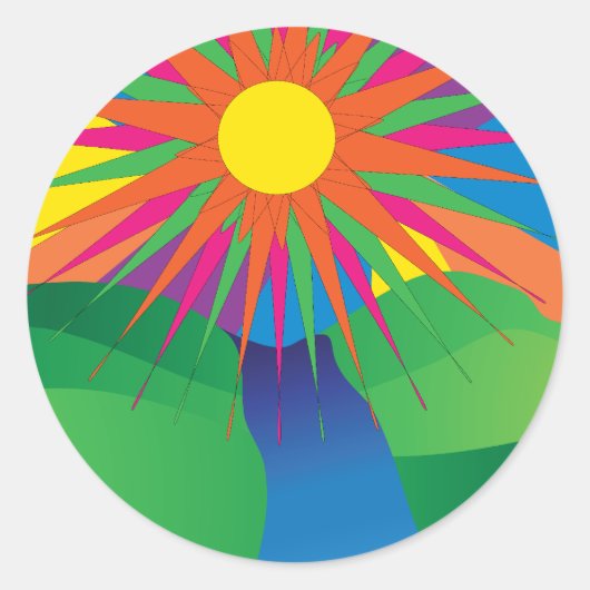 Psychedelic Sun Sticker (Vorderseite)