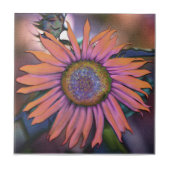 Psychedelic Sunflower Fliese (Vorderseite)