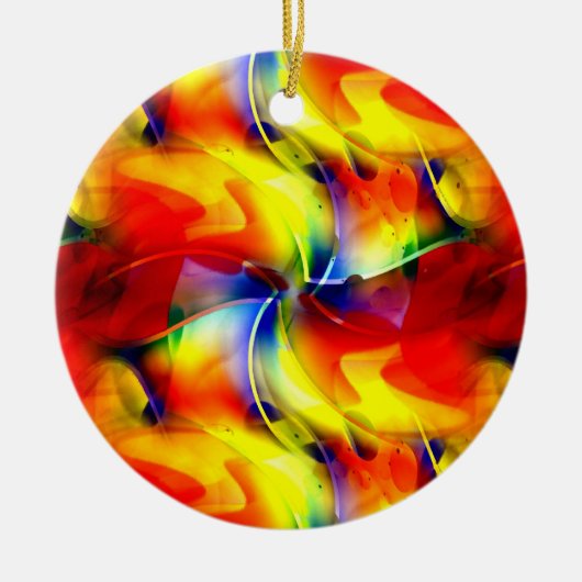 Psychedelic Sunrise Keramikornament (Vorne)