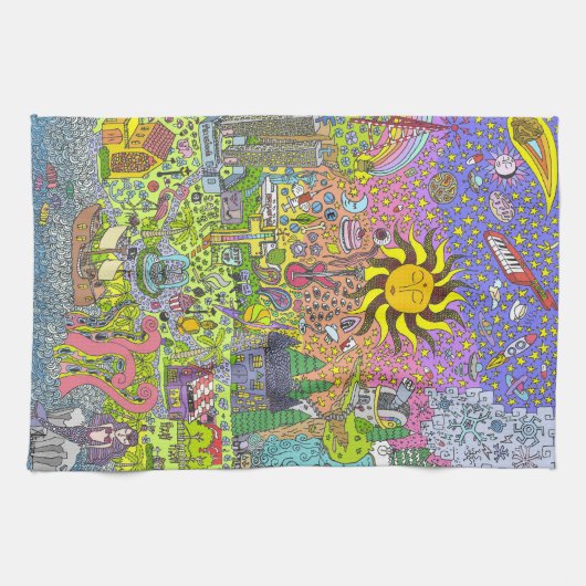 PSYCHEDELIC SUNSET KÜCHENTUCH (Horizontal)