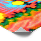 Psychedelic Sunset Vintag 60er Pop Art Poster (Ecke)