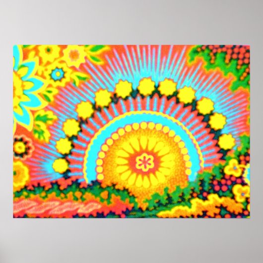 Psychedelic Sunset Vintag 60er Pop Art Poster (Vorne)