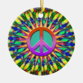 Psychedelic Sunshine Groovy Peace Ornament (Vorne)