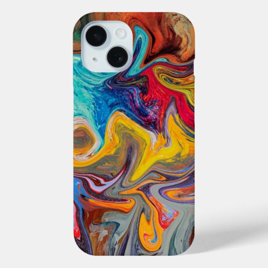Psychedelic Swirl Abstrakt Phone Case (Rückseite)
