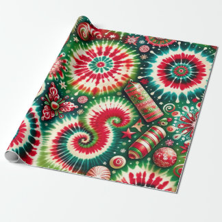 Psychedelic Swirl Weihnachtswrapping Paper Geschenkpapier