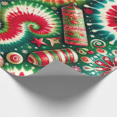 Psychedelic Swirl Weihnachtswrapping Paper Geschenkpapier (Ecke)