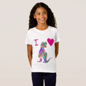 Psychedelic T Rex Liebe Dinosaurier Funny Pink Slo T-Shirt (Vorne ganz)