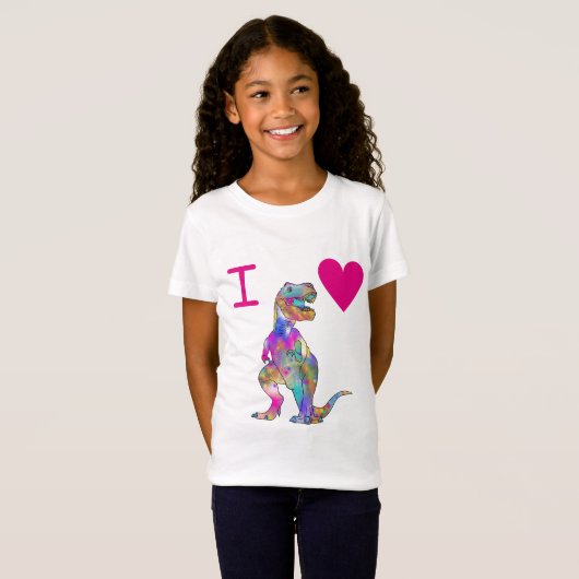 Psychedelic T Rex Liebe Dinosaurier Funny Pink Slo T-Shirt (Vorne ganz)