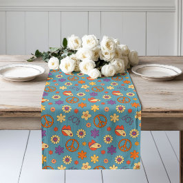 Psychedelic Table Runner Retro Pastel Mood Großer Tischläufer