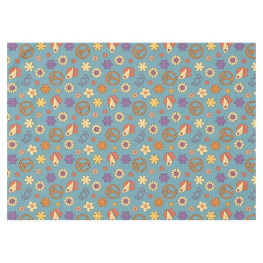 Psychedelic Tablecloth Retro Pastel Mood Piece Tischdecke (Vorderseite (Horizontal))