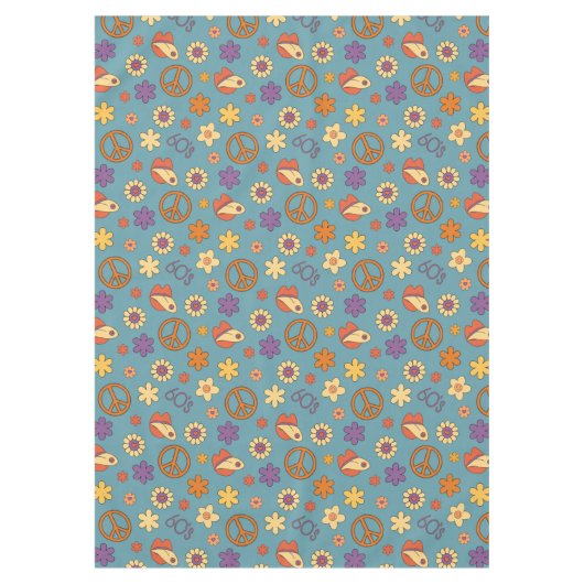 Psychedelic Tablecloth Retro Pastel Mood Piece Tischdecke (Vorderseite)