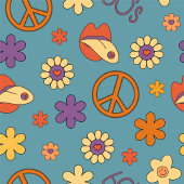 Psychedelic Tablecloth Retro Pastel Mood Piece Tischdecke