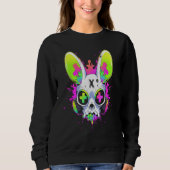 Psychedelic Techno Rabbit Rave EDM Punk Grunge Aes Sweatshirt (Vorderseite)