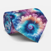 Psychedelic Tie-Dye Pattern Krawatte (Gerollt)