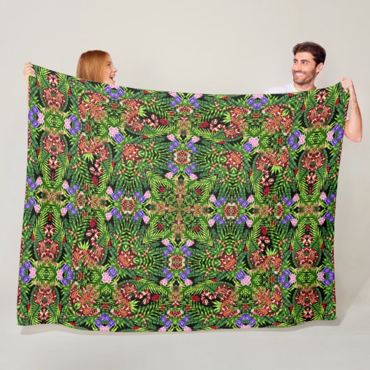 Psychedelic Tiger & Snake Dschungel Mandala Quilt Fleecedecke (Beispiel)