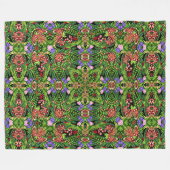 Psychedelic Tiger & Snake Dschungel Mandala Quilt Fleecedecke (Vorderseite (Horizontal))