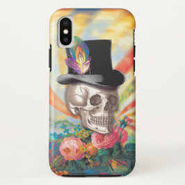 Psychedelic Top Hat Skull iPhone X Hülle