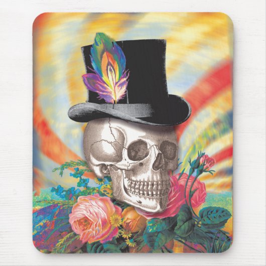 Psychedelic Top Hat Skull Mousepad (Vorne)